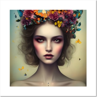 Butterflies in her Hair Posters and Art